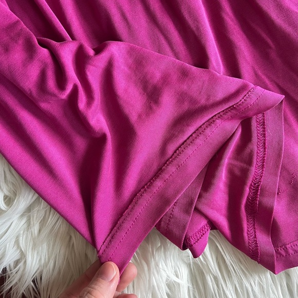 Free People Ruched Magenta Halter Top – Size M, Soft Jersey Knit Boho Cami - Picture 10 of 14